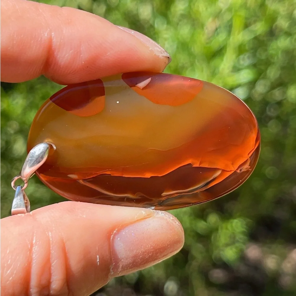 Silver‎ plated scenery agate pendant 1315